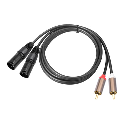 2 RCA Male to 2 XLR Male Audio Balance Cable, Length:1.5m(Black) - RCA Cable by buy2fix | Online Shopping UK | buy2fix