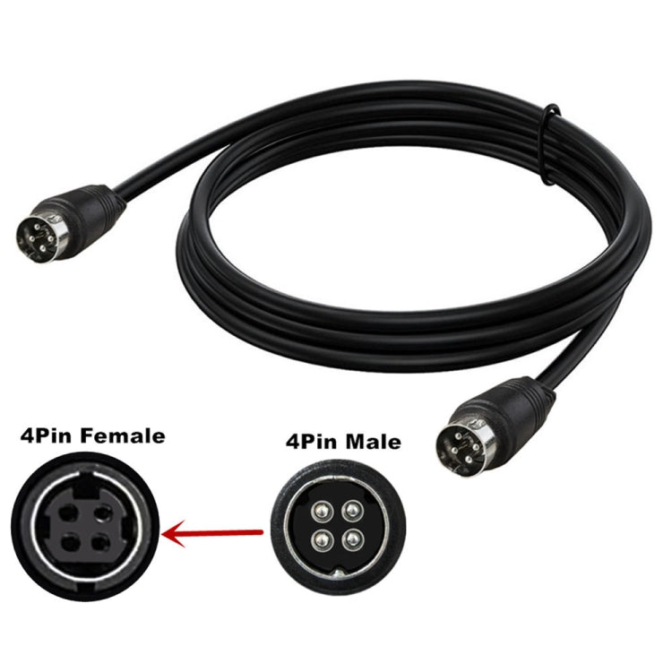 MD DIN 4 Pin Male to Male AC/DC Power Audio Adapter Cable, Length:5m(Black) - Microphone Audio Cable & Connector by buy2fix | Online Shopping UK | buy2fix