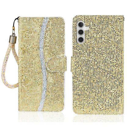 For Samsung Galaxy S25+ 5G Glitter Powder Filp Leather Phone Case(Gold) - Galaxy S25+ 5G Cases by buy2fix | Online Shopping UK | buy2fix