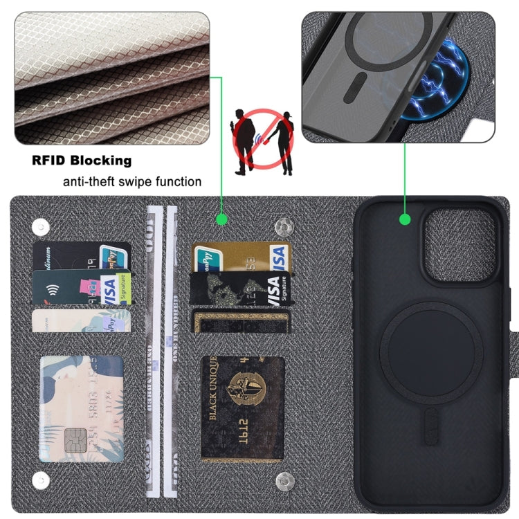 For iPhone 16 ViLi GBS Series MagSafe Magnetic RFID Leather Flip Phone Case(Black) - iPhone 16 Cases by ViLi | Online Shopping UK | buy2fix