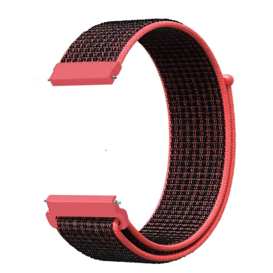For Samsung Galaxy Watch 42mm Nylon Braided Watch Band(Red Black) - Watch Bands by buy2fix | Online Shopping UK | buy2fix