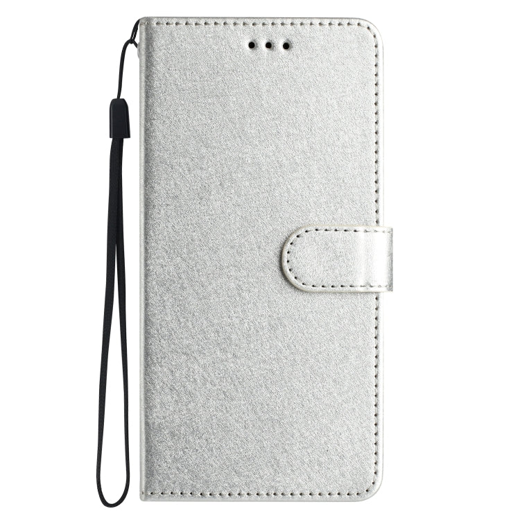 For Samsung Galaxy S25 5G Silk Texture Horizontal Flip Leather Phone Case(Silver) - Galaxy S25 5G Cases by buy2fix | Online Shopping UK | buy2fix