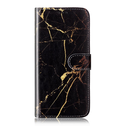 For Samsung Galaxy S25 5G Colored Drawing Marble Pattern Leather Phone Case(Black Gold Marble) - Galaxy S25 5G Cases by buy2fix | Online Shopping UK | buy2fix