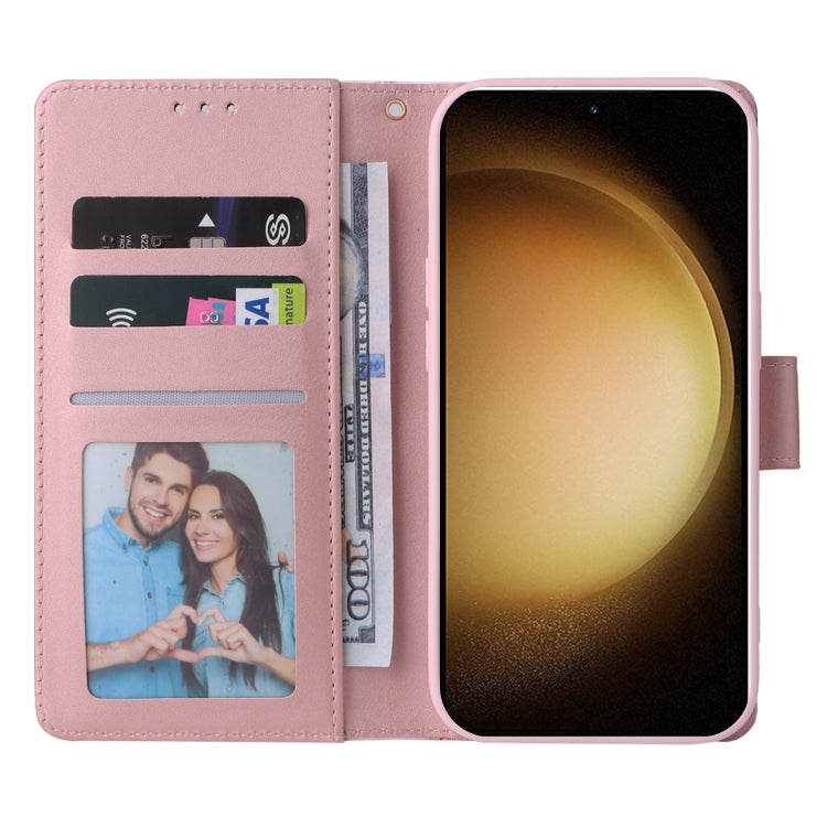 For Samsung Galaxy S25+ 5G Marble Bronzing Stitching Leather Phone Case(Rose Gold) - Galaxy S25+ 5G Cases by buy2fix | Online Shopping UK | buy2fix