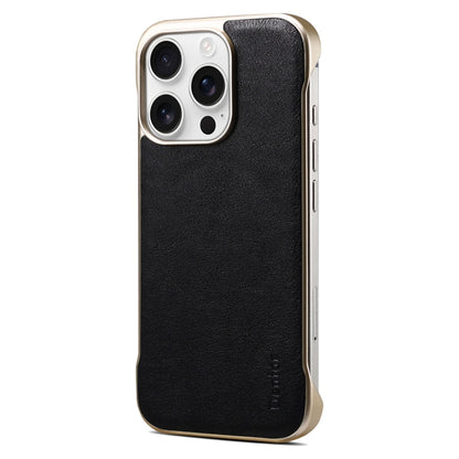 For iPhone 16 Pro Denior MagSafe Genuine Leather Calf Texture  Phone Case(Black) - iPhone 16 Pro Cases by Denior | Online Shopping UK | buy2fix