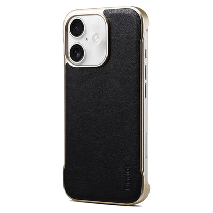 For iPhone 16 Denior MagSafe Genuine Leather Calf Texture  Phone Case(Black) - iPhone 16 Cases by Denior | Online Shopping UK | buy2fix