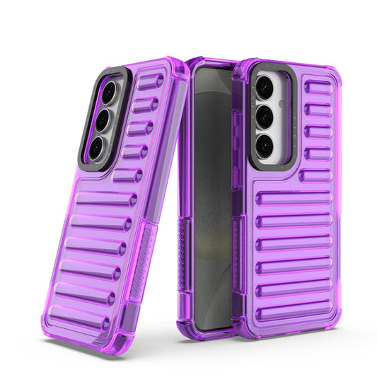 For Samsung Galaxy S25 5G High Transparency TPU Hybrid PC Airbag Phone Case(Transparent Purple) - Galaxy S25 5G Cases by buy2fix | Online Shopping UK | buy2fix