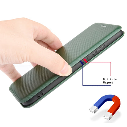 For Blackview A80 Carbon Fiber Texture Horizontal Flip TPU + PC + PU Leather Case with Card Slot(Green) - More Brand by buy2fix | Online Shopping UK | buy2fix