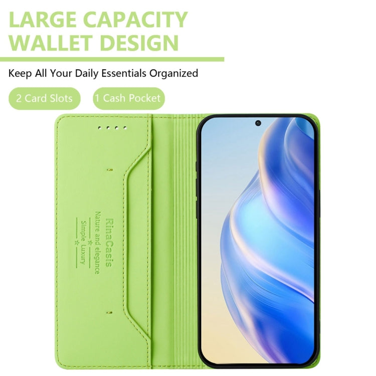 For OnePlus 12 Global RC01 Dual-Folded Magnetic Suction RFID Leather Phone Case(Grass Green) - OnePlus Cases by buy2fix | Online Shopping UK | buy2fix