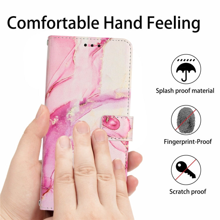 For Samsung Galaxy S25 Ultra 5G Painted Marble Pattern Leather Phone Case(Rose Gold) - Galaxy S25 Ultra 5G Cases by buy2fix | Online Shopping UK | buy2fix