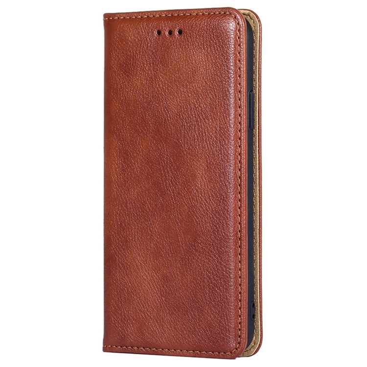 For Samsung Galaxy S25+ 5G Gloss Oil Solid Color Magnetic Leather Phone Case(Brown) - Galaxy S25+ 5G Cases by buy2fix | Online Shopping UK | buy2fix