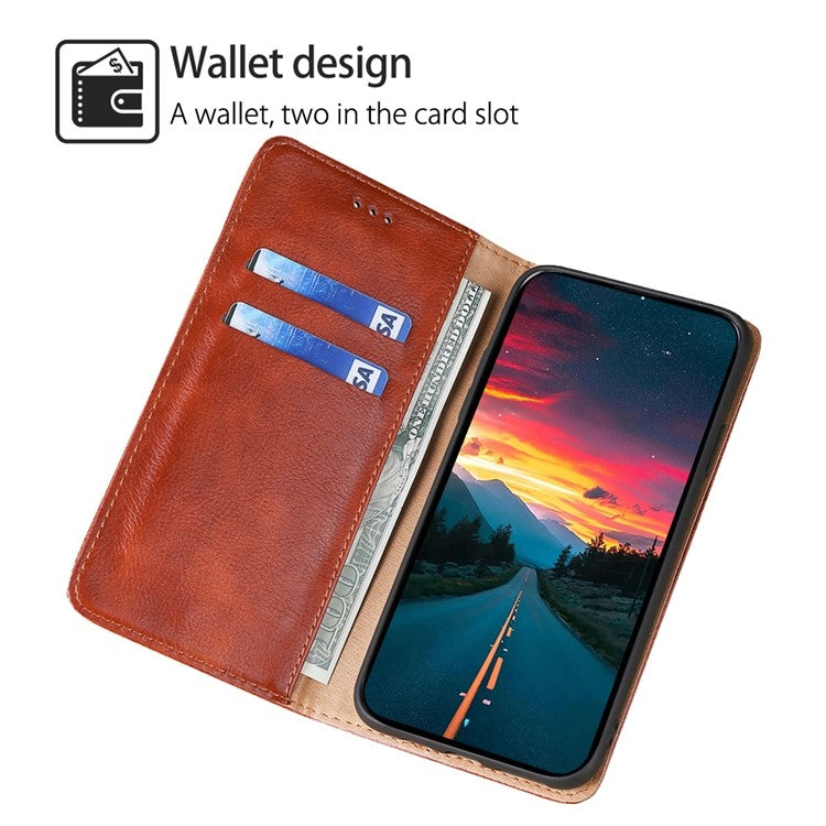 For Samsung Galaxy S25+ 5G Gloss Oil Solid Color Magnetic Leather Phone Case(Brown) - Galaxy S25+ 5G Cases by buy2fix | Online Shopping UK | buy2fix