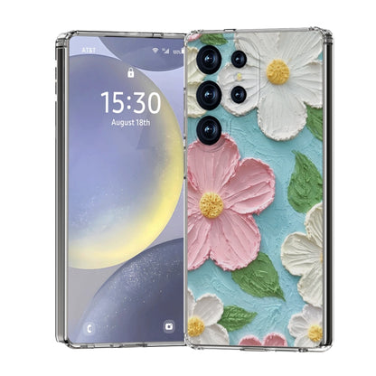 For Samsung Galaxy S25 Ultra 5G IMD Double Piece Simple Fresh Shockproof Phone Case(Colorful Flowers) - Galaxy S25 Ultra 5G Cases by buy2fix | Online Shopping UK | buy2fix