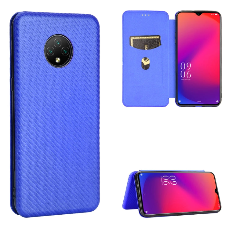 For Doogee X95 Carbon Fiber Texture Horizontal Flip TPU + PC + PU Leather Case with Card Slot & Lanyard(Blue) - More Brand by buy2fix | Online Shopping UK | buy2fix