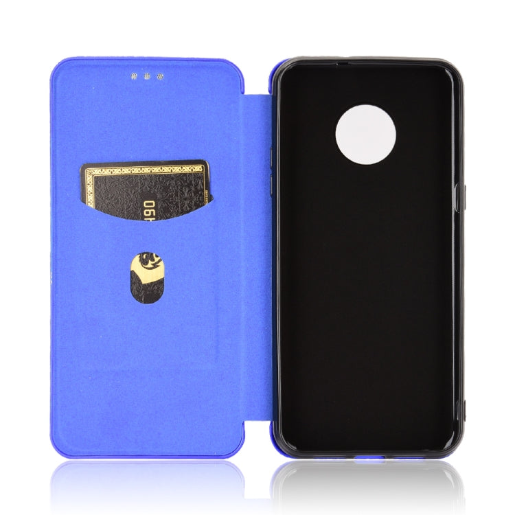 For Doogee X95 Carbon Fiber Texture Horizontal Flip TPU + PC + PU Leather Case with Card Slot & Lanyard(Blue) - More Brand by buy2fix | Online Shopping UK | buy2fix