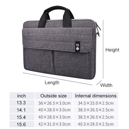 ST08 Handheld Briefcase Carrying Storage Bag with Shoulder Strap for 15.4 inch Laptop(Grey) - 15 inch by buy2fix | Online Shopping UK | buy2fix