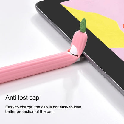 For Apple Pencil 1 Contrasting Color Mint Leaf Silicone Non-slip Protective Cover(Pink) - Pencil Accessories by buy2fix | Online Shopping UK | buy2fix