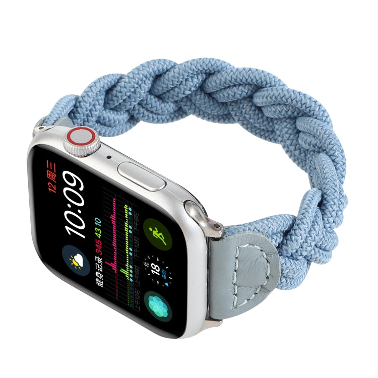 Elastic Woven Watch Band For Apple Watch Ultra 49mm&Watch Ultra 2 49mm / Series 9&8&7 45mm / SE 3&SE 2&6&SE&5&4 44mm / 3&2&1 42mm, Length:160mm(Sky Blue) - Watch Bands by buy2fix | Online Shopping UK | buy2fix