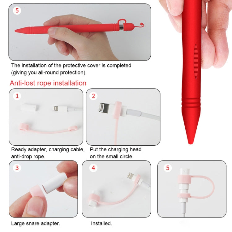 Apple Pen Cover Anti-lost Protective Cover for Apple Pencil (Rose Red) - Pencil Accessories by buy2fix | Online Shopping UK | buy2fix