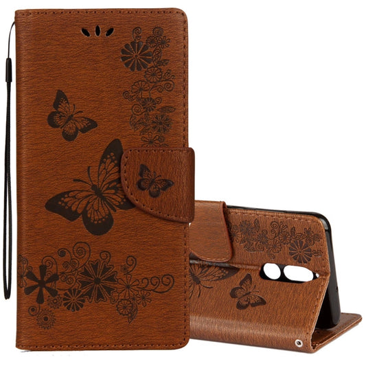 For Huawei  Mate 10 Lite Vintage Embossed Floral Butterfly Pattern Horizontal Flip Leather Case with Card Slot & Holder & Wallet & Lanyard (Brown) - Huawei Cases by buy2fix | Online Shopping UK | buy2fix