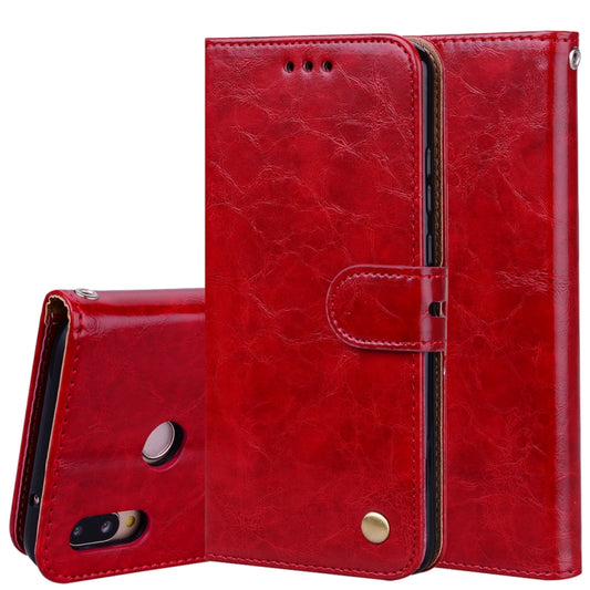 For Huawei P20 Lite Business Style Oil Wax Texture Horizontal Flip Leather Case with Holder & Card Slots & Wallet(Red) - Huawei Cases by buy2fix | Online Shopping UK | buy2fix