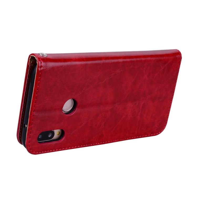 For Huawei P20 Lite Business Style Oil Wax Texture Horizontal Flip Leather Case with Holder & Card Slots & Wallet(Red) - Huawei Cases by buy2fix | Online Shopping UK | buy2fix