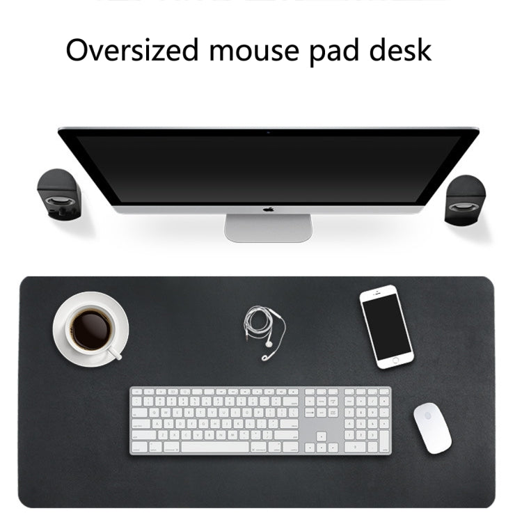 Multifunction Business Double Sided PU Leather Mouse Pad Keyboard Pad Table Mat Computer Desk Mat, Size: 90 x 45cm(Blue + Yellow) - Desk Pads by buy2fix | Online Shopping UK | buy2fix