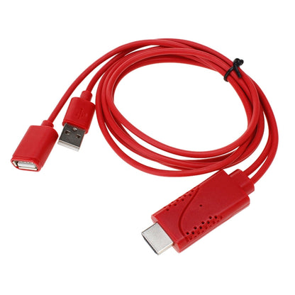 USB Male + USB 2.0 Female to HDMI Phone to HDTV Adapter Cable(Red) - Video & Audio Cable by buy2fix | Online Shopping UK | buy2fix