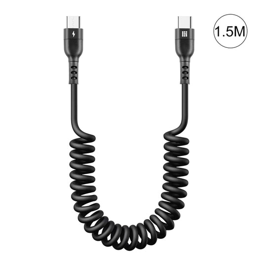 HAWEEL 1.5m 5A USB-C / Type-C to USB-C / Type-C Retractable Coiled PD Fast Charging Cable - USB-C & Type-C Cable by HAWEEL | Online Shopping UK | buy2fix