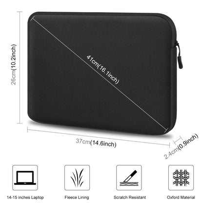 HAWEEL 15 inch Laptop Sleeve Case Zipper Briefcase Bag for 14-15 inch Laptop(Black) - 15 inch by HAWEEL | Online Shopping UK | buy2fix