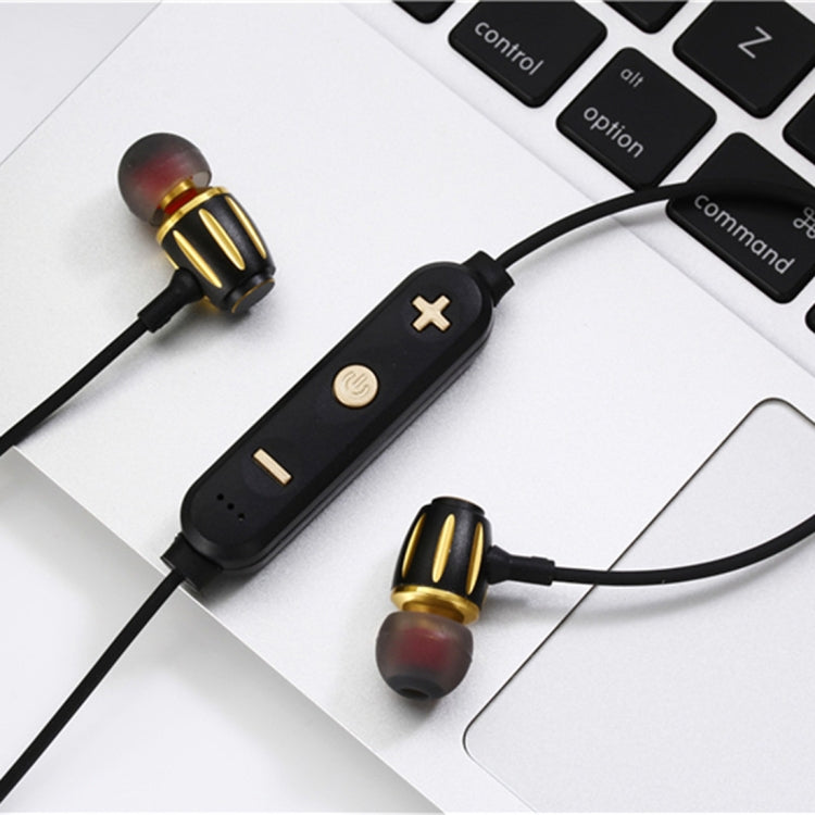 MG-G21 Bluetooth 4.2 Sport Wireless Bluetooth Earphone, Support Card(Black Gold) - Bluetooth Earphone by buy2fix | Online Shopping UK | buy2fix