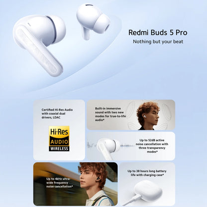 Original Xiaomi Redmi Buds 5 Pro Wireless Bluetooth Earphone (White) - Bluetooth Earphone by Xiaomi | Online Shopping UK | buy2fix