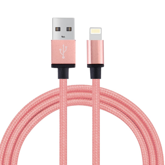 1m Woven Style Metal Head 58 Cores 8 Pin to USB 2.0 Data / Charger Cable(Magenta) - Normal Style Cable by buy2fix | Online Shopping UK | buy2fix