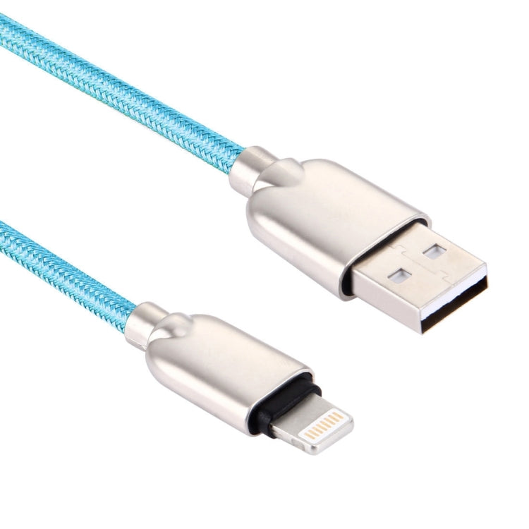 1m Woven 108 Copper Cores 8 Pin to USB Data Sync Charging Cable for iPhone, iPad(Blue) - Normal Style Cable by buy2fix | Online Shopping UK | buy2fix