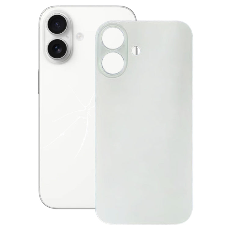 For iPhone 16 Easy Replacement Big Camera Hole Glass Back Battery Cover(White) -  by buy2fix | Online Shopping UK | buy2fix