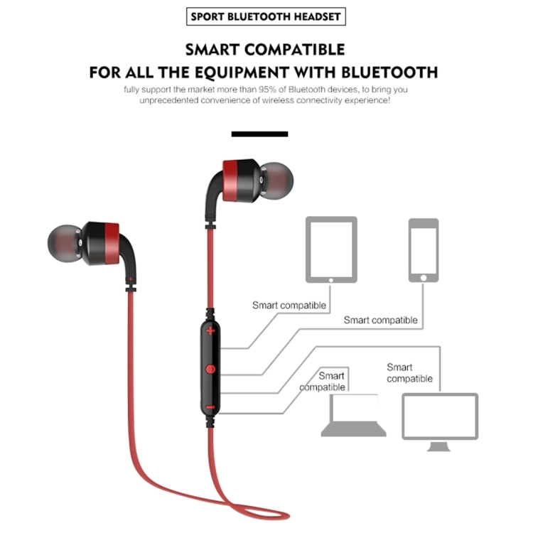 AWEI A960BL Wireless Sport Bluetooth Earphone with Wire Control, Support Handfree Call(Black) - Bluetooth Earphone by awei | Online Shopping UK | buy2fix