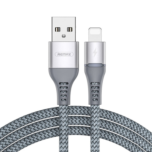 REMAX RC-152I 1m 2.4A USB to 8 Pin Colorful Breathing Data Cable(Silver) - Normal Style Cable by REMAX | Online Shopping UK | buy2fix