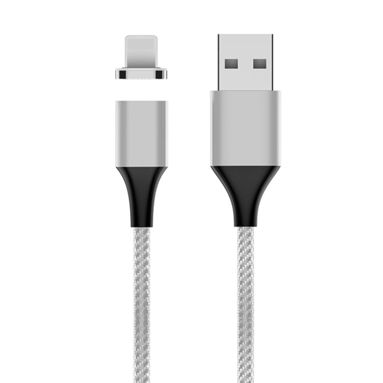 M11 3A USB to 8 Pin Nylon Braided Magnetic Data Cable, Cable Length: 2m (Silver) - Charging Cable & Head by buy2fix | Online Shopping UK | buy2fix