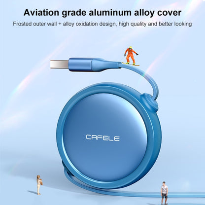 CAFELE 3 in 1 8 Pin + Micro USB + Type-C / USB-C Telescopic Charging Cable, Length: 1.2m(Blue) - Multifunction Cable by CAFELE | Online Shopping UK | buy2fix