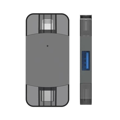 2 in 1 USB 2.0 + USB 3.0 Female to 8 Pin + USB-C / Type-C Male OTG Adapter - Converter & Adapter by buy2fix | Online Shopping UK | buy2fix