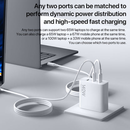 Original Xiaomi 140W 1 x USB + 2 x USB-C / Type-C Three Ports GaN Fast Charger Set, US Plug - USB Charger by Xiaomi | Online Shopping UK | buy2fix