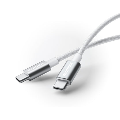 MOMAX DC29 50cm USB-C / Type-C to USB-C / Type-C 60W Braided Data Sync Charge Cable (White) - USB-C & Type-C Cable by MOMAX | Online Shopping UK | buy2fix