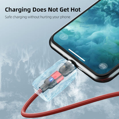 1m 3A Output 3 in 1 USB to 8 Pin + USB-C / Type-C + Micro USB 540 Degree Rotating Magnetic Data Sync Charging Cable(Red) - Charging Cable & Head by buy2fix | Online Shopping UK | buy2fix