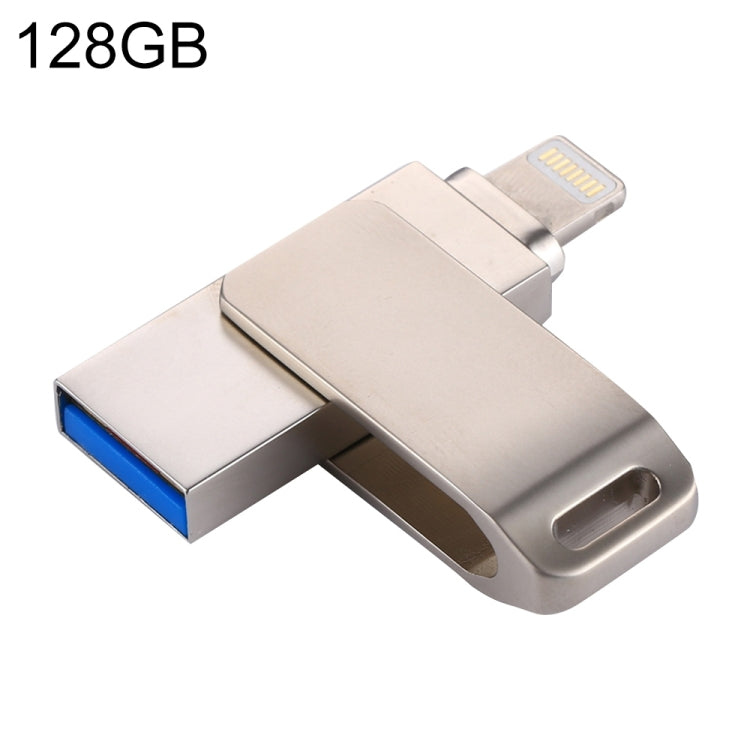 RQW-10G 2 in 1 USB 2.0 & 8 Pin 128GB Flash Drive, for iPhone & iPad & iPod & Most Android Smartphones & PC Computer - U Disk & Card Reader by buy2fix | Online Shopping UK | buy2fix