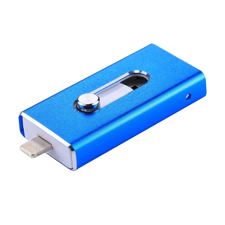 RQW-02  3 in 1 USB 2.0 & 8 Pin & Micro USB 16GB Flash Drive(Blue) - U Disk & Card Reader by buy2fix | Online Shopping UK | buy2fix