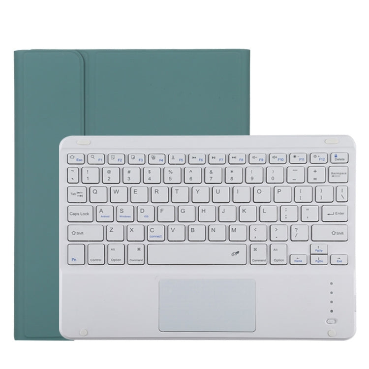 TG11BC Detachable Bluetooth White Keyboard Microfiber Leather Tablet Case for iPad Pro 11 inch (2020), with Touchpad & Pen Slot & Holder (Dark Green) - For iPad Pro by buy2fix | Online Shopping UK | buy2fix