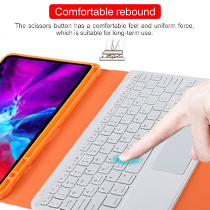 TG11BC Detachable Bluetooth White Keyboard Microfiber Leather Tablet Case for iPad Pro 11 inch (2020), with Touchpad & Pen Slot & Holder (Orange) - For iPad Pro by buy2fix | Online Shopping UK | buy2fix