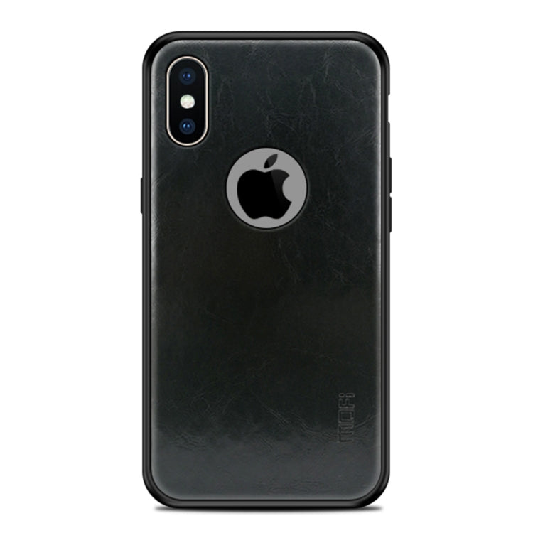 For iPhone X MOFI Shockproof PC+TPU+PU Leather Protective Back Case(Black) - More iPhone Cases by MOFI | Online Shopping UK | buy2fix