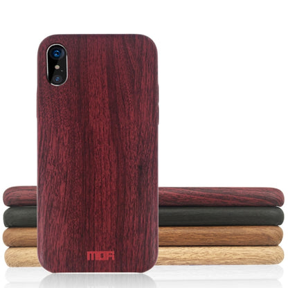 For iPhone X MOFI Element Series Wood Texture Soft Protective Back Cover Case(Wine Red) - More iPhone Cases by MOFI | Online Shopping UK | buy2fix