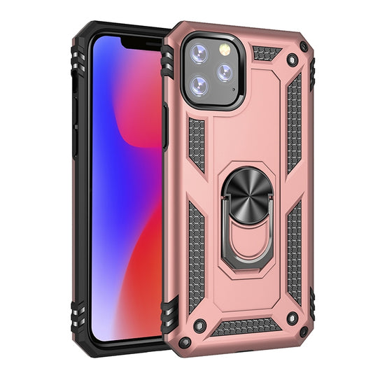 Armor Shockproof TPU + PC Protective Case for iPhone 11 Pro, with 360 Degree Rotation Holder(Rose Gold) - iPhone 11 Pro Cases by buy2fix | Online Shopping UK | buy2fix